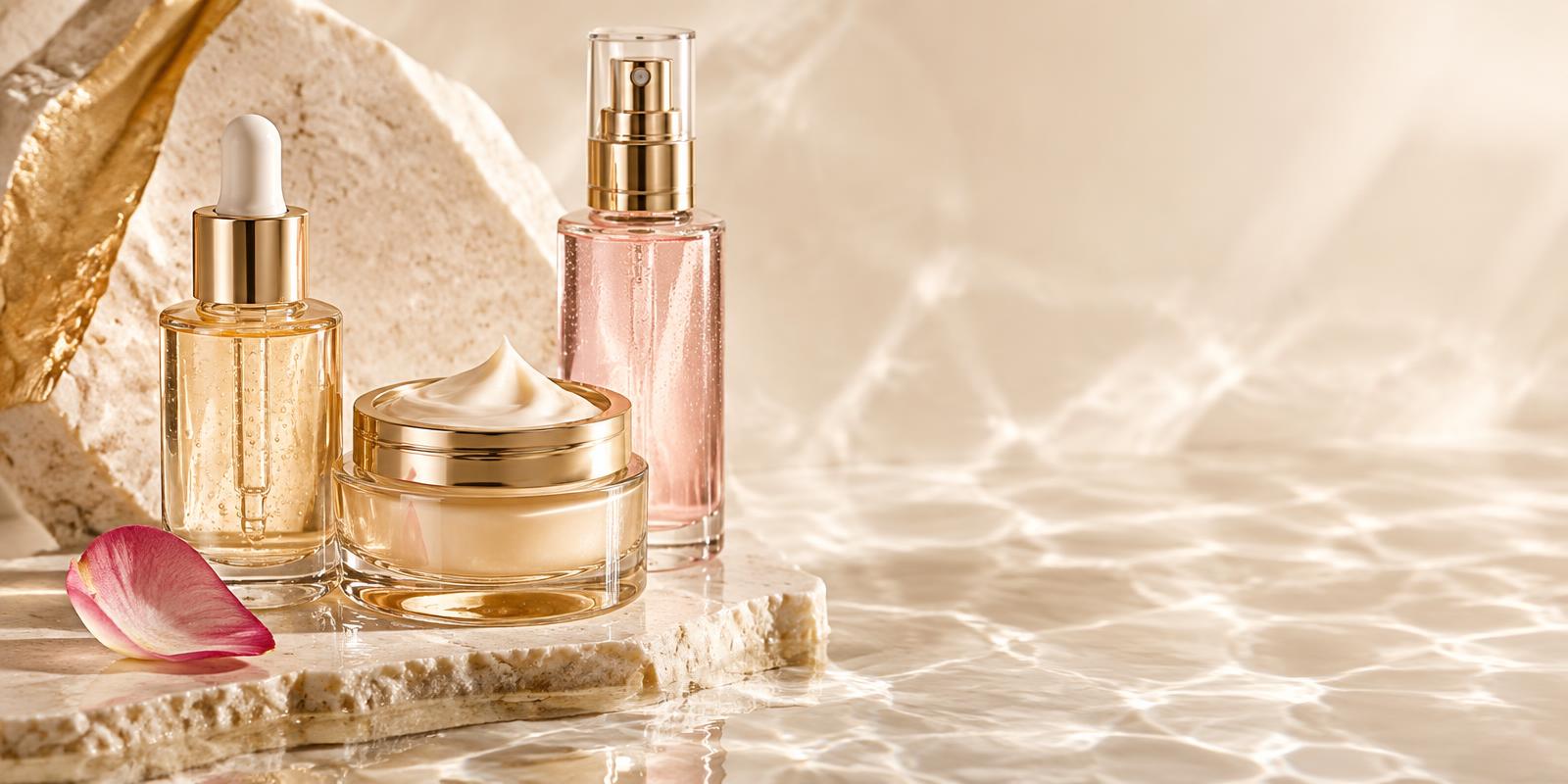 Pink and gold skincare ritual